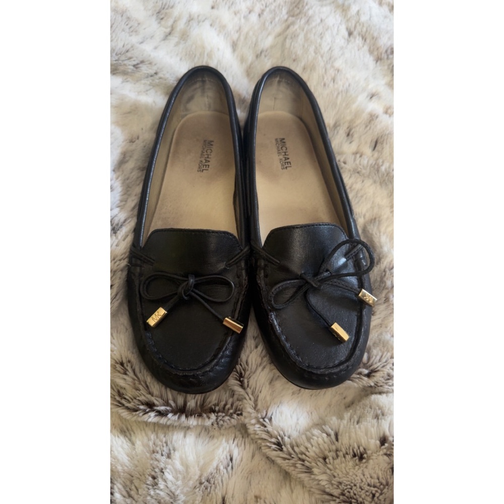 Michael Kors Black Leather Loafers for Women